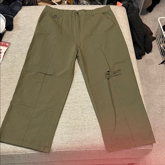 no brand Pants - Stylish Green Cargo Pants‎